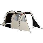 Outsunny Tenda da Campeggio 4-5 Posti Copertura Oscurante e Impermeabile Kaki