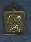 Antique Russian Bronze Icon Pendant--icona russa pendente