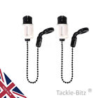 2 Pro Ace White Bobbins Bite Indicators Short 13cm Chain For Fishing Bite Alarms