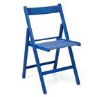 Sedia legno blu facile da trasportare richiudere ideale per piccoli spazi sedie