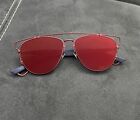 NEW Christian DIOR TECHNOLOGIC Matte Red Blue Mirror Pilot Sunglasses TVH MJ