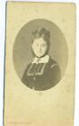 B59-Cdv Albumin Carte de Visite Lady necklace backdrop Bernieri Bernoud Naples