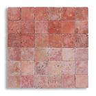 PIASTRELLE MOSAICO | 10x10 in pietra TRAVERTINO Rosso Persia