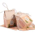 2X(50PCS Kraft  House Shape with Rope Candy Bag Gift Bag Cookie Packaging3798