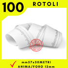 100 rotoli 57x30 termici cassa bancomat pos scontrino carta termica omologati sb