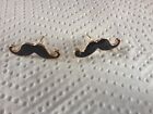 Black Moustache Enamel Stud Earrings