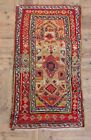 Antique Country House Red Ground Small Prayer Mat Wool Runner / Rug / Carpet