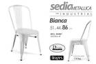 Sedie Metallo Pesante Design Industriale Vintage Shabby Chic Stile Tolix BIANCA