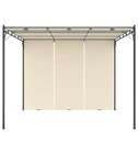 Gazebo da Giardino con Tenda Laterale 3x3x2,25m Crema