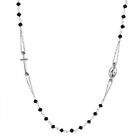 Collana Rosario in Argento 925 Girocollo con Pietre nere made in italy