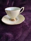 Clare Harlequin Yellow & Green Bone China Coffee Cup & Saucer