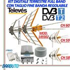 KIT ANTENNA INSTALLAZIONE DIGITALE TERRESTRE FULL BAND CON TAGLIO LTE REGOLABILE