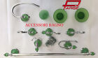 Set accessori arredo Bagno a muro sospeso completi kit fissaggio verde vetro