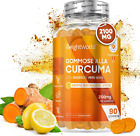 Curcuma E Piperina plus 2100Mg, Gommose Vegan Con Curcuma, Pepe Nero E Zenzero,