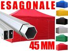 Gazebo 3x4,5 alluminio 45 esagonale ROSSO- Richiudibile impermeabile con pareti