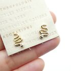 Anthropologie 14k Gold Plated Snake Studs Earrings Rhinestone Butterfly Backs