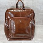 ASHWOOD Brown Leather Strap Backpack  zipped compartments