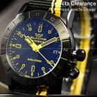 GLYCINE Men s AIRMAN Worldtimer Black Dial Fabric Straps Swiss Watch 42mm