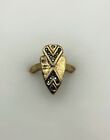 HOUSE OF HARLOW Arrow Head Ring 14k Yellow Pave Hematite Size L.5 16.5 mm 6