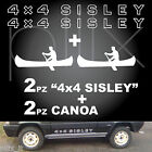 2 Adesivo Panda 4x4 Sisley + canoa bianco o colore a scelta  misura originale