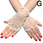 Women Sexy Lace Fingerless Mittens Half Finger Short Sunscreen Driving Gloves UK