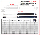 PISTONE a GAS Interasse 415 mm Fissaggio Occhiello Ø 8,2 o Pressione - 1 Pezzo