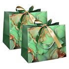 4X(2Pcs  Gift Bags with Bow Ribbon Present Bag Pouches with Handles for1176