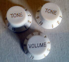 SET 3 MANOPOLE POT KNOB STRATOCASTER BIANCHE (1V + 2T)