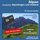 Alpen Karte Topo Höhenlinien 16 GB MicroSD Garmin Edge 705 800 GPSMap 60 Dakota