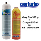 Coppia bombole (1 Ossigeno 1 Lt + 1 Maxy Gas 350 gr) per saldatore Turbo Set 90