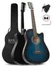 Chitarra Folk Acustica 6 Corde Dreadnought corpo Slim Line Set Completo Bluburst