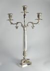 N5342 MERAVIGLIOSO CANDELABRO 3 FIAMME IN ARGENTO SHEFFIELD COLLECTION