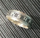 Anello d argento sterling giratorio con mantra, Vajra/Dojre&svastica buddhista