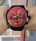 DETOMASO DT1061 Chronograph Black Red Mens Watch 45mm