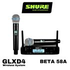 Shure GLXD4 + 2 Microfoni Shure Beta 58A Wireless Professionale Di Alta Qualità