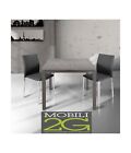 MOBILI 2G - TAVOLO MODERNO GRIGIO CEMENTO ALLUNGABILE LIBRO 90X90.