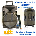 CASSA PORTATILE Ricaricabile AMPLIFICATA 500 Watt BLUETOOTH ABISSO