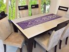 Copritavolo Etnico Jacquard Runner Broccato Viola Pavone Lungo Etnico