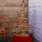 Albero di natale HWC-H77 decorazione natalizio 3D stile Shabby legno 130x82x82cm