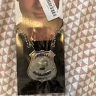 Silver special police badge necklace, fancy outfit FBI