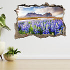 Majestic Lupine Flowers, Sunlight 3d Smashed View Wall Sticker Poster Decal A747