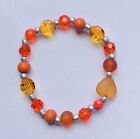 Stunning MixedOrange  Glass Crystal Fimo Bracelet Version 2