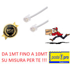 Cavo telefonico da 1m 10mt PLUG RJ11 Modulare MODEM ADSL Telefono FAX Coordless