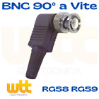 Connettore BNC 90° Angolo SPINA MASCHIO Assemblaggio Rapido a Saldare Cavo RG59