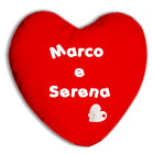 Cuscino a Cuore Personalizzato Cotone Rosso con Nome