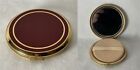 Vintage Stratton + Lancome Paris Make Up Compact / Mirror With Maroon Colour Lid