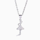 Collana da Donna con Ciondolo Ballerina in Argento Sterling 925 e Zirconi