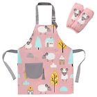 SUNNEKO Grembiule Cucina Bambini, Grembiule Scuola Elementare Bambino, (N1f)