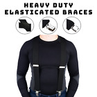 BRETELLE UOMO 4 CLIP NERE ELASTICHE LARGHE UNISEX REGOLABILI BRETELLA BRACES