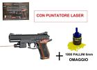 Pistola Giocattolo Spara Pallini a Molla Puntatore Laser +1000 pallini OMAGGIO